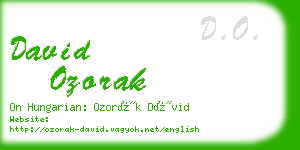 david ozorak business card